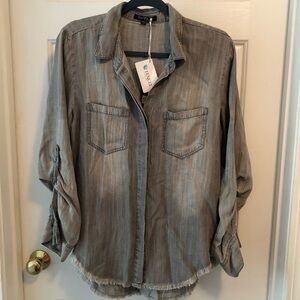 One day sale!Velvet Heart Light Gray Denim Shirt